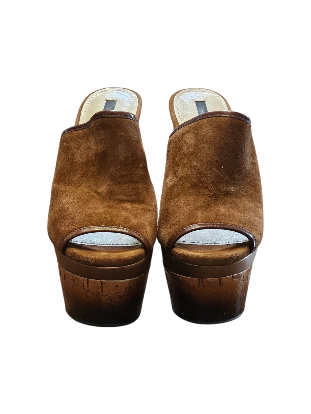 Rachel Zoe Eddie Kid Suede And Patent Lea Platform in Toasted Caramel Brown - Picture 4 of 8